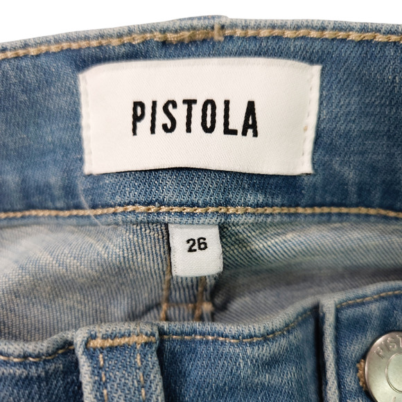NWOT Pistola Aline High-Rise Button Fly Denim Skinny Ankle Jeans Sz. 26x27 Blue - Picture 3 of 8